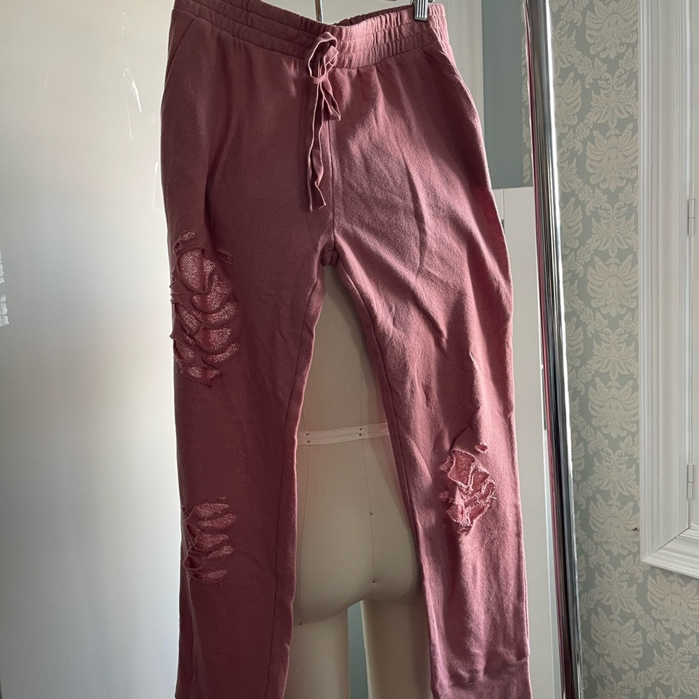 Better Be Pink Distressed Jogger Pants Size L